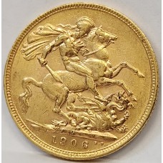 AUSTRALIA 1906 . ONE 1 SOVEREIGN . MELBOURNE . GOLD